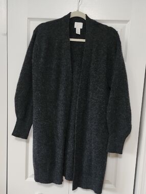 H&M Charcoal Open-Front Women’s Cozy Cardigan Sweater Small